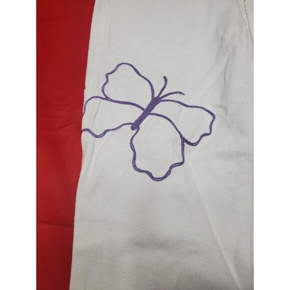 Pacsun Carpenter Pants Size 27 Womens Bootcut Festival Hippie Butterfly Mushroom - Picture 4 of 16